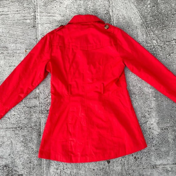 Samantha Brown Women Trench Coat Aurora Red All Winter Jacket Size M - Picture 2 of 10